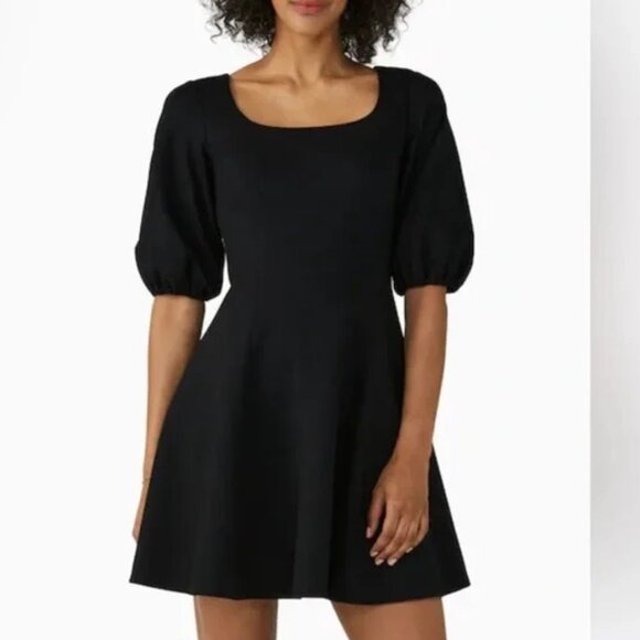 kate spade Dresses & Skirts - Kate Spade Black Ponte Puff Sleeve Dress Size Small